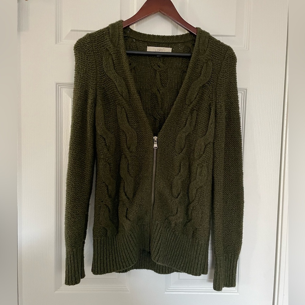 Loft knit v neck zipped sweater - size s
